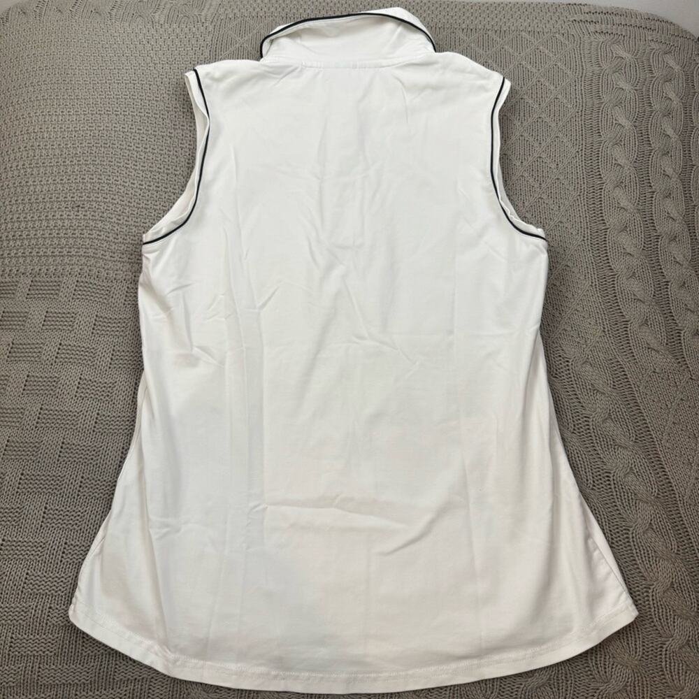 Bobby Jones Women’s White Sleeveless Polo Golf Performance Shirt Medium - Picture 10 of 13